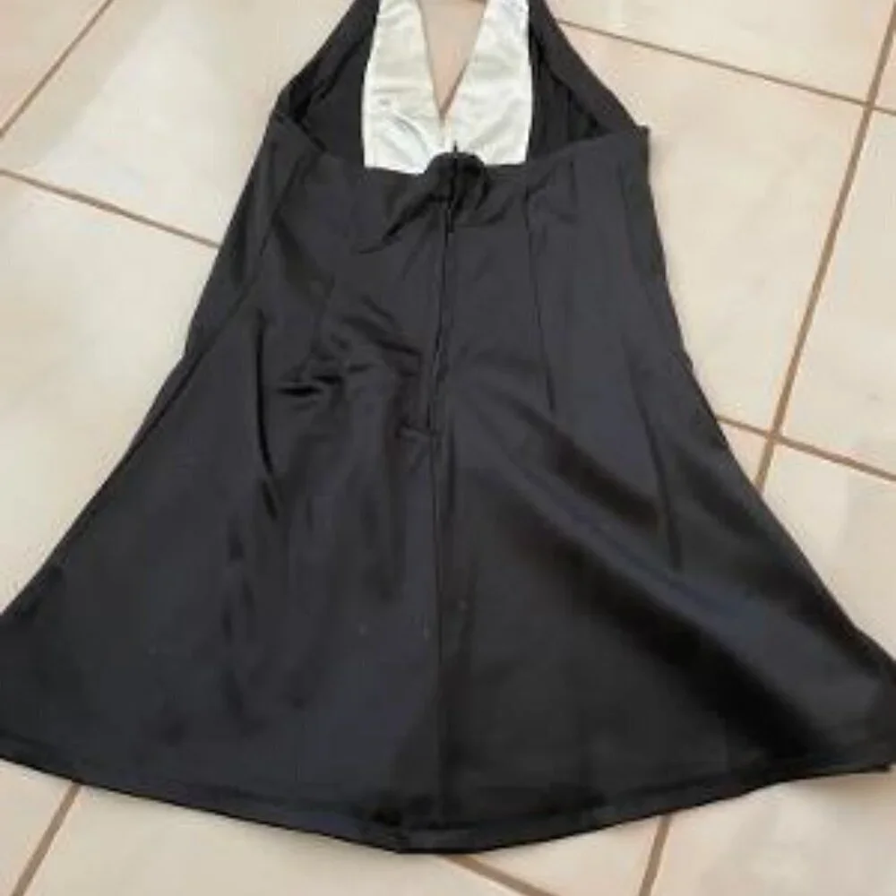 Child’s Black & White Custom Made Dance Costume. Halter Style. Size 8